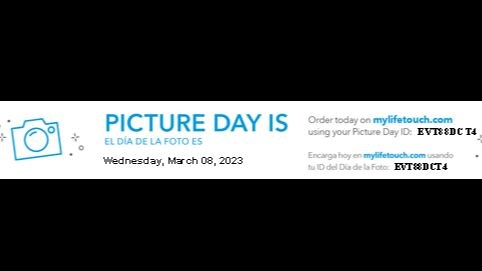 Order pictures today on mylifetouch.com and use the ID EVT88DCT4